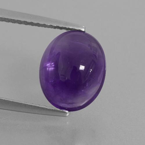 Amatista violeta medio natural de 3,10 ct, corte óvalo, transparente