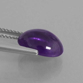 Amatista violeta medio natural de 3,10 ct, corte óvalo, transparente