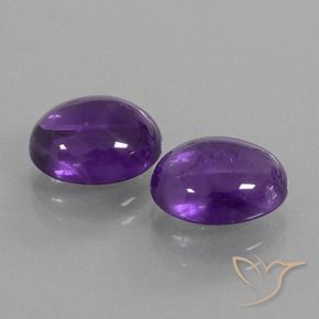 Gemas de Amatista Violeta medio natural de 5.60 ct, Ovalada, Transparente