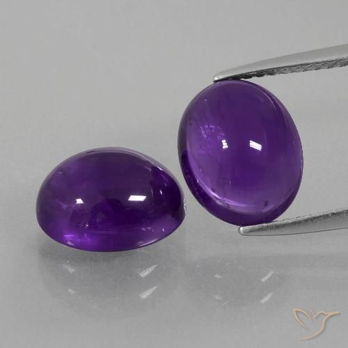 6.08ctw Natural Violeta medio Amatista, Ovalada, Transparente