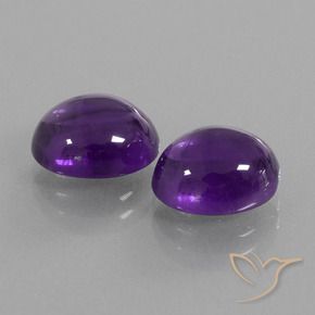 Gemas de Amatista Violeta medio natural de 5.58 ct, Ovalada, Transparente