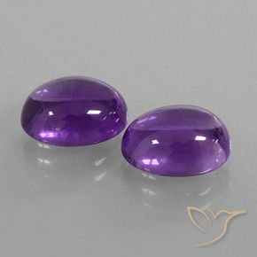 Gemas de Amatista Violeta claro medio natural de 5.96 ct, Ovalada, Transparente