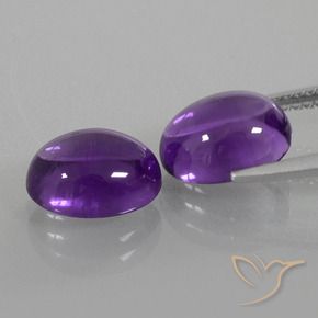Gemas de Amatista Violeta claro medio natural de 5.96 ct, Ovalada, Transparente