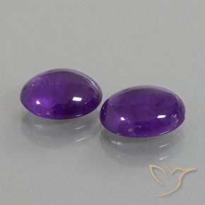 Gemas de Amatista Violeta claro medio natural de 4.43 ct, Ovalada, Transparente