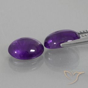 Gemas de Amatista Violeta claro medio natural de 4.43 ct, Ovalada, Transparente