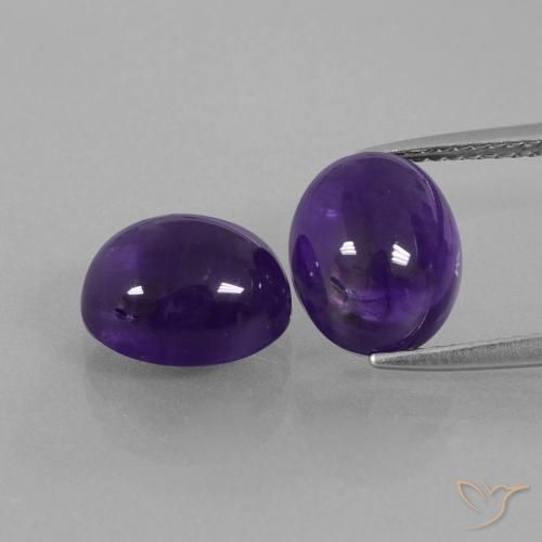 6.97ctw Natural Violeta oscuro Amatista, Ovalada, Transparente