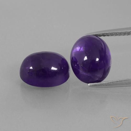 Gemas de Amatista Violeta oscuro natural de 6.65 ct, Ovalada, Transparente