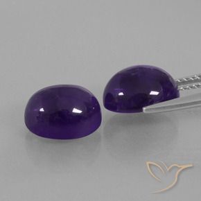 Gemas de Amatista Violeta oscuro natural de 6.65 ct, Ovalada, Transparente