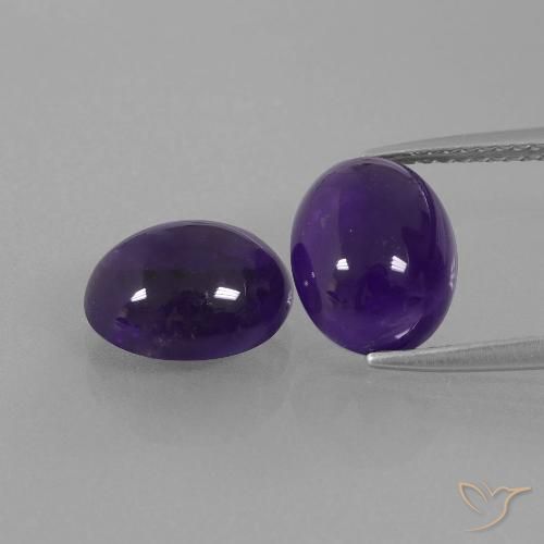 5.85ctw Natural Violeta oscuro Amatista, Ovalada, Transparente