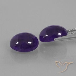 Gemas de Amatista Violeta oscuro natural de 5.85 ct, Ovalada, Transparente
