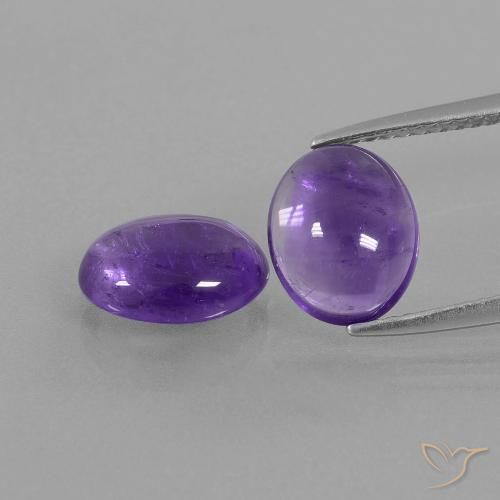 4.26ctw Natural Violeta medio Amatista, Ovalada, Transparente