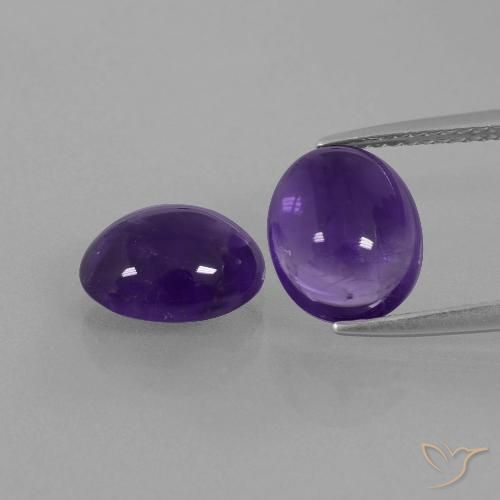 4.91ctw Natural Violeta oscuro Amatista, Ovalada, Transparente