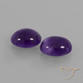 Gemas de Amatista Violeta oscuro natural de 4.91 ct, Ovalada, Transparente