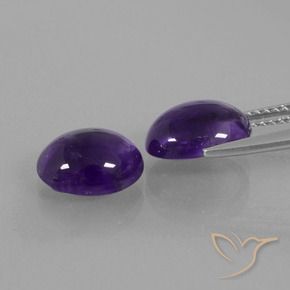 Gemas de Amatista Violeta oscuro natural de 4.91 ct, Ovalada, Transparente