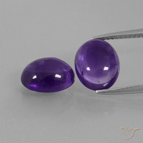 5.61ctw Natural Violeta oscuro Amatista, Ovalada, Transparente