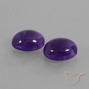 Gemas de Amatista Violeta oscuro natural de 5.61 ct, Ovalada, Transparente