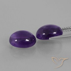 Gemas de Amatista Violeta oscuro natural de 5.61 ct, Ovalada, Transparente