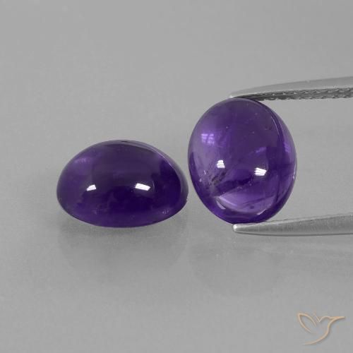 5.33ctw Natural Violeta oscuro Amatista, Ovalada, Transparente