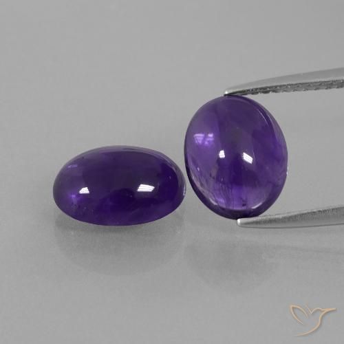 4.76ctw Natural Violeta oscuro Amatista, Ovalada, Transparente