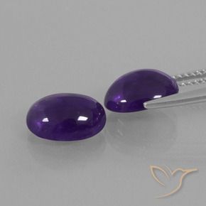 Gemas de Amatista Violeta oscuro natural de 4.76 ct, Ovalada, Transparente