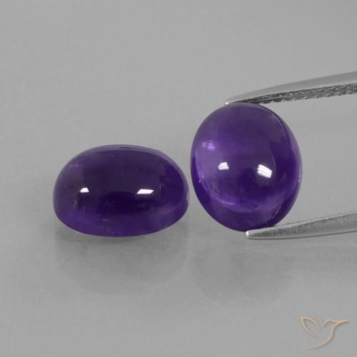 6.11ctw Natural Violeta oscuro Amatista, Ovalada, Transparente