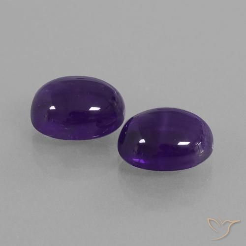 Gemas de Amatista Violeta oscuro natural de 6.11 ct, Ovalada, Transparente