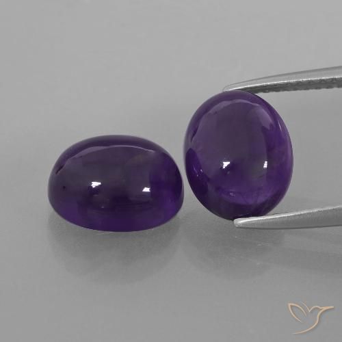 6.06ctw Natural Violeta oscuro Amatista, Ovalada, Transparente