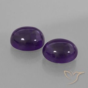 Gemas de Amatista Violeta oscuro natural de 6.06 ct, Ovalada, Transparente