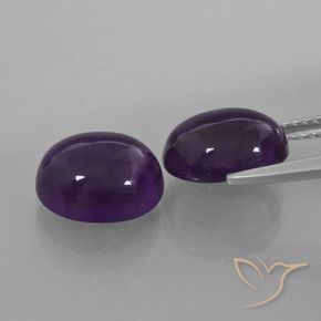 Gemas de Amatista Violeta oscuro natural de 6.06 ct, Ovalada, Transparente