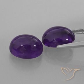 Gemas de Amatista Violeta oscuro natural de 5.98 ct, Ovalada, Transparente