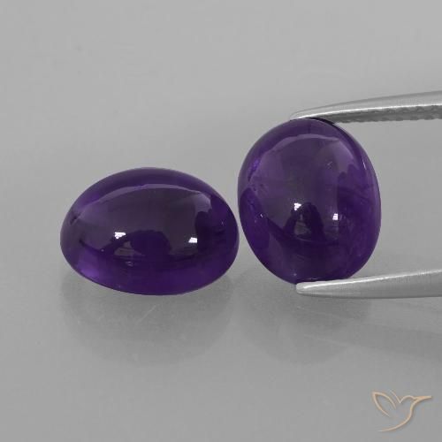 5.96ctw Natural Violeta oscuro Amatista, Ovalada, Transparente