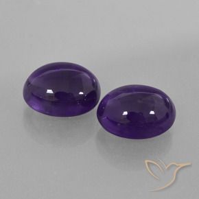 Gemas de Amatista Violeta oscuro natural de 5.96 ct, Ovalada, Transparente