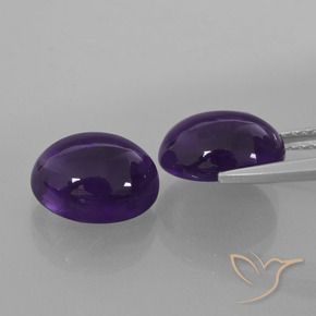 Gemas de Amatista Violeta oscuro natural de 5.96 ct, Ovalada, Transparente