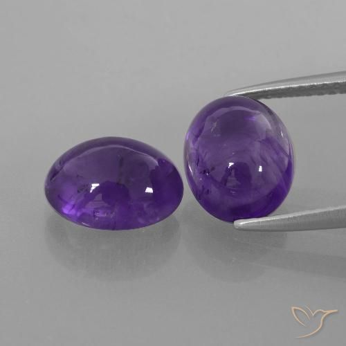 5.53ctw Natural Violeta oscuro Amatista, Ovalada, Transparente