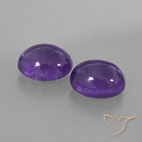 Gemas de Amatista Violeta oscuro natural de 5.53 ct, Ovalada, Transparente