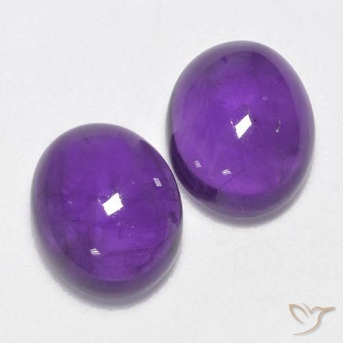 Gemas de Amatista Violeta claro medio natural de 5.63 ct, Ovalada, Transparente