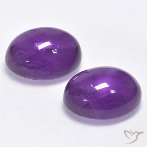 Gemas de Amatista Violeta claro medio natural de 5.63 ct, Ovalada, Transparente