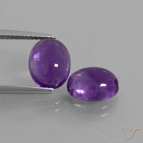 5.08ctw Natural Violeta medio Amatista, Ovalada, Transparente