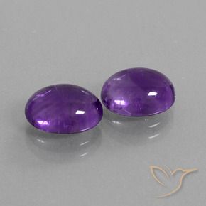 Gemas de Amatista Violeta medio natural de 5.08 ct, Ovalada, Transparente