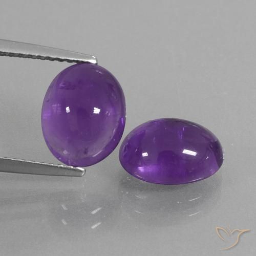 5.33ctw Natural Violeta medio Amatista, Ovalada, Transparente