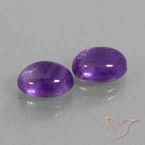 Gemas de Amatista Violeta claro medio natural de 5.76 ct, Ovalada, Transparente