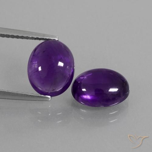 5.56ctw Natural Violeta medio Amatista, Ovalada, Transparente
