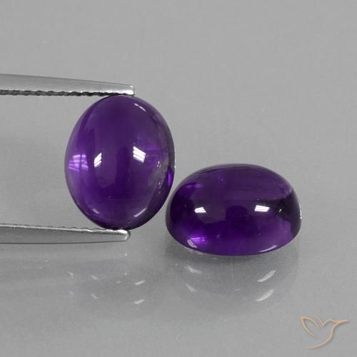 6.00ctw Natural Violeta medio Amatista, Ovalada, Transparente
