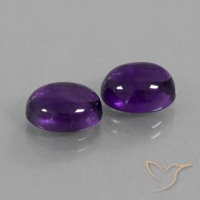 Gemas de Amatista Violeta medio natural de 6.00 ct, Ovalada, Transparente