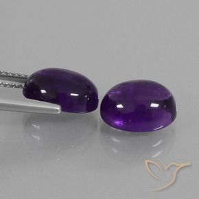 Gemas de Amatista Violeta medio natural de 6.00 ct, Ovalada, Transparente