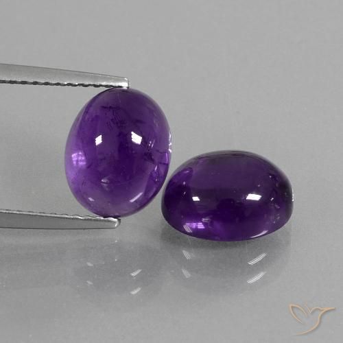 6.21ctw Natural Violeta medio Amatista, Ovalada, Transparente