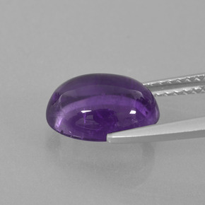 Amatista Violeta medio natural de 2.75 ct, Corte Óvalo, Transparente