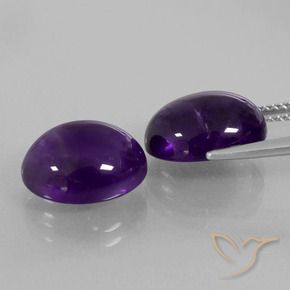 Gemas de Amatista Violeta oscuro natural de 10.41 ct, Ovalada, Transparente