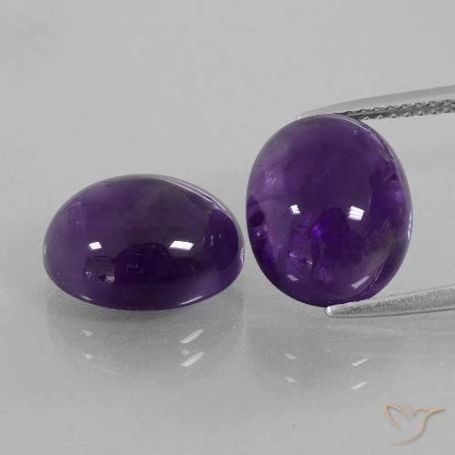 11.17ctw Natural Violeta oscuro Amatista, Ovalada, Transparente