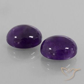 Gemas de Amatista Violeta oscuro natural de 11.17 ct, Ovalada, Transparente
